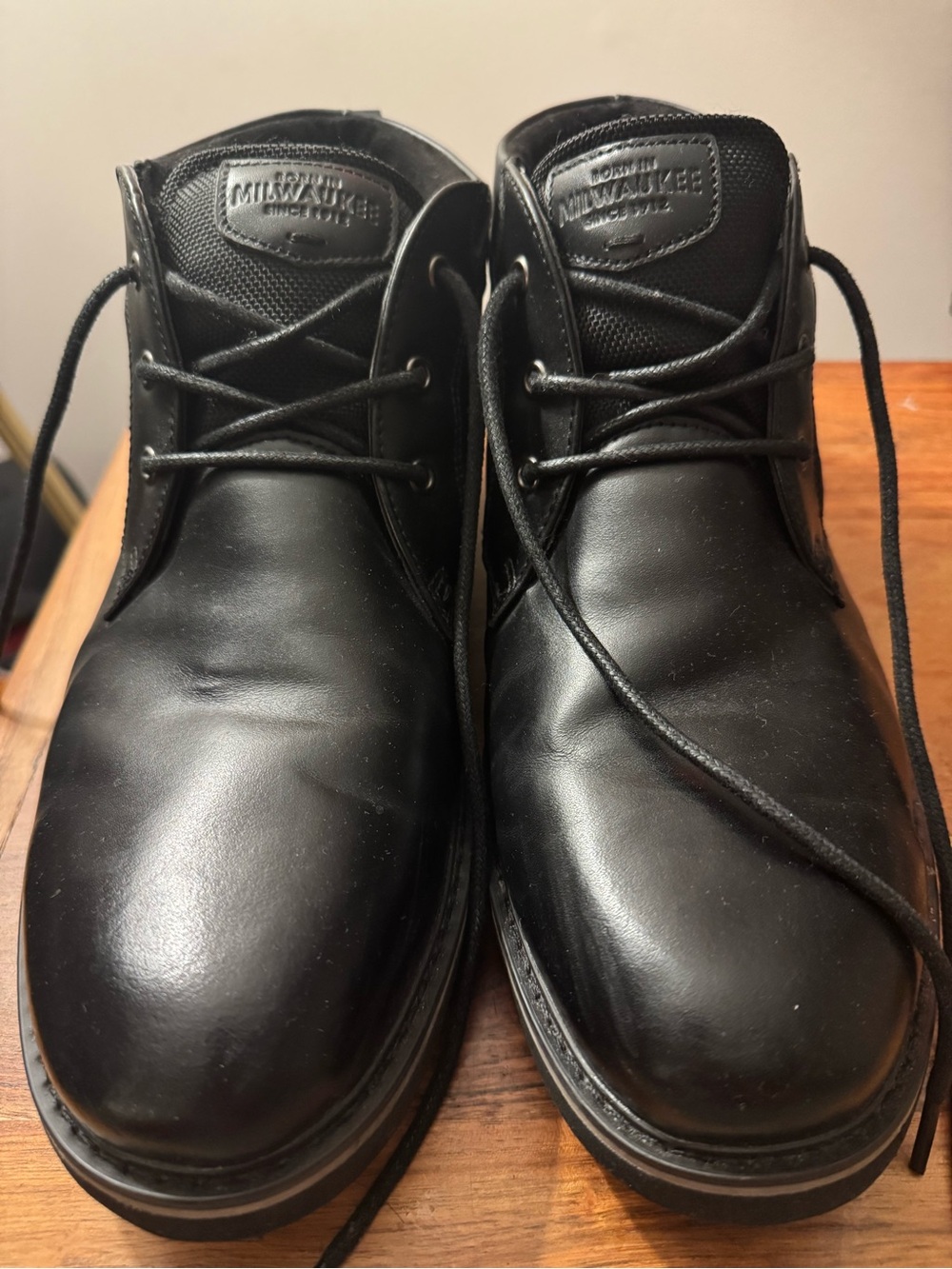 Nunn Bush Black Leather Chukka Work Boots- Waterproof